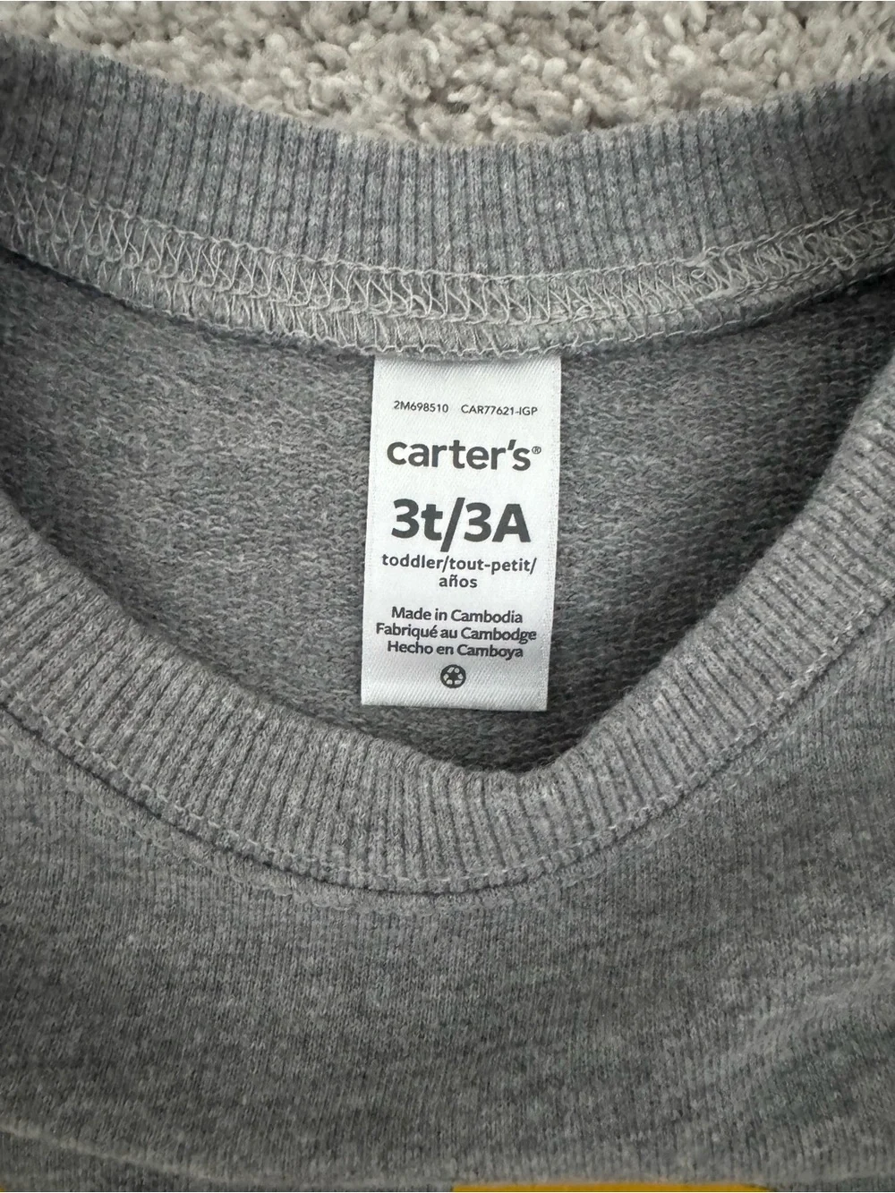 Carter’s Sweatshirt with Excavator Graphic